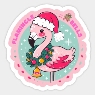 Festive & Funny Holiday Design, Funny Flamingo Design Sticker